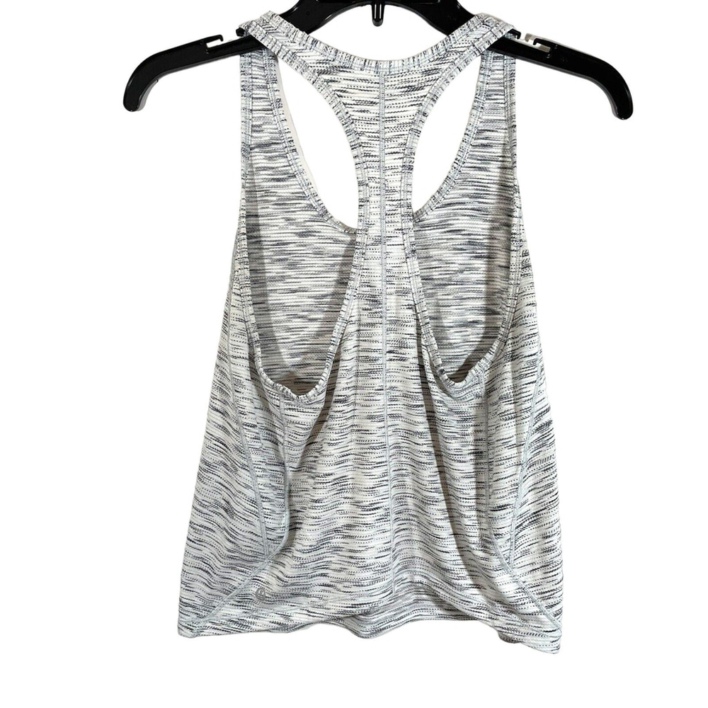 Lululemon OUR SPORT TANK Tiger Space Dye Black White Racerback Tank Sz 4 - Picture 2 of 3